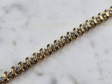 Load image into Gallery viewer, Womens Vintage Estate 14K Yellow Gold Diamond Tennis Bracelet 11.2g E5101