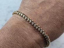 Load image into Gallery viewer, Womens Vintage Estate 14K Yellow Gold Diamond Tennis Bracelet 11.2g E5101