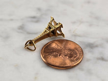 Load image into Gallery viewer, Womens Vintage Estate 18k Gold Eiffel Tower Paris Charm Pendant 1.1g E5102