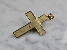 Load image into Gallery viewer, Vintage Estate 14K Yellow &amp; Rose Gold Religious Cross Pendant, 4.2g E5107