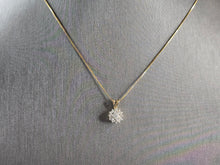 Load image into Gallery viewer, Womens Vintage Estate 14K Gold Diamond Cluster Pendant Necklace 2.2g E5118