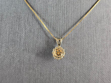 Load image into Gallery viewer, Womens Vintage Estate 14K Gold Diamond Cluster Pendant Necklace 2.2g E5118