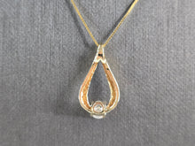 Load image into Gallery viewer, Womens Vintage Estate 14K Gold Tear Drop Diamond Pendant Necklace 2.0g E5121