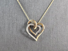 Load image into Gallery viewer, Womens Vintage Estate 10k Gold Diamond Heart Pendant Necklace  1.9g  E5124