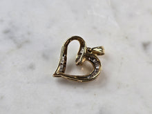 Load image into Gallery viewer, Womens Vintage Estate 10K Gold Diamond Heart Pendant 3.1g #E5135
