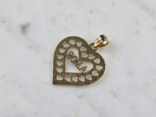 Load image into Gallery viewer, Womens Vintage Estate 14k Gold Love " Amor " Heart Pendant 1.0g E5136