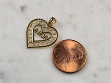 Load image into Gallery viewer, Womens Vintage Estate 14k Gold Love " Amor " Heart Pendant 1.0g E5136