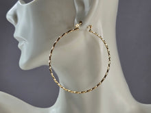 Load image into Gallery viewer, Pr Womens Vintage Estate 14K Gold Twisted Hoop Earrings, 3.9g E5140
