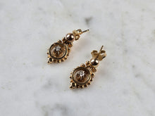 Load image into Gallery viewer, Womens Vintage Estate 14K Yellow Gold Diamond Dangle Earrings, 2.9g E5142