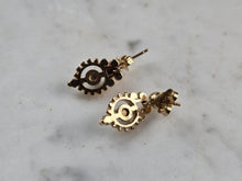 Load image into Gallery viewer, Womens Vintage Estate 14K Yellow Gold Diamond Dangle Earrings, 2.9g E5142