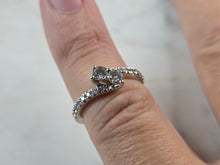 Load image into Gallery viewer, Womens Vintage Estate 14k White Gold Diamond Engagement Bypass Ring 3.2g E5158