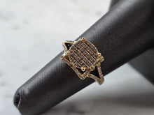 Load image into Gallery viewer, Womens Vintage Estate 14K Yellow Gold Modernist Diamond Cluster Ring 3.9g E5165