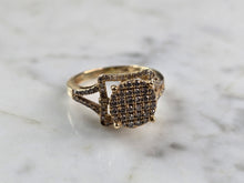 Load image into Gallery viewer, Womens Vintage Estate 14K Yellow Gold Modernist Diamond Cluster Ring 3.9g E5165
