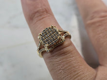 Load image into Gallery viewer, Womens Vintage Estate 14K Yellow Gold Modernist Diamond Cluster Ring 3.9g E5165