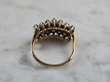 Load image into Gallery viewer, Womens Vintage Estate 10k Yellow Gold Emerald Diamond Ring 2.2g E5174