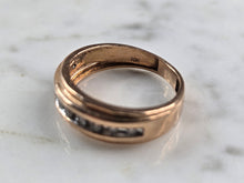 Load image into Gallery viewer, Womens Vintage Estate 10K Rose Gold Diamond Ring 3.1g #E5177