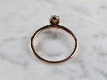 Load image into Gallery viewer, Womens Vintage Estate 10K Rose Gold Diamond Ring 1.4g #E5179