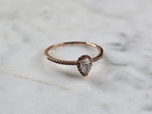 Load image into Gallery viewer, Womens Vintage Estate 10K Rose Gold Diamond Ring 1.4g #E5179