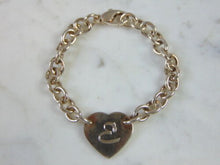 Load image into Gallery viewer, Womens Vintage Estate Sterling Silver Heart Charm Bracelet 17.9g E5180
