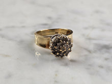 Load image into Gallery viewer, Womens Vintage Estate 10K Yellow Gold Diamond Cluster Ring 3.3g E5191
