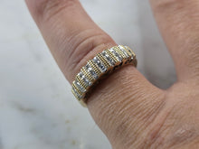 Load image into Gallery viewer, Womens Vintage Estate 10K Yellow Gold Modernist Diamond Ring 2.9g E5192