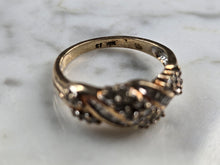 Load image into Gallery viewer, Womens Vintage Estate 10K Yellow Gold Modernist Diamond Ring 3.5g E5193