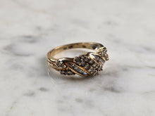 Load image into Gallery viewer, Womens Vintage Estate 10K Yellow Gold Modernist Diamond Ring 3.5g E5193