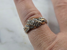 Load image into Gallery viewer, Womens Vintage Estate 10K Yellow Gold Modernist Diamond Ring 3.5g E5193