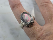 Load image into Gallery viewer, Womens Sterling Silver Abalone Harley Davidson Motorcycle Ring 8.7g E5194