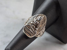 Load image into Gallery viewer, Womens Vintage Estate Sterling Silver Religion Buddha Ring 11.3g E5196