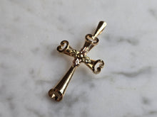 Load image into Gallery viewer, Womens Vintage 10k Gold Coleman Religious Crucifix Cross Pendant 1.3g #E5208