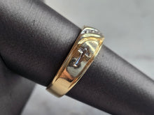 Load image into Gallery viewer, Mens Vintage Estate 10K Yellow Gold Religious Diamond Cross Ring 4.1g E5230