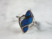 Load image into Gallery viewer, Womens Estate Sterling Silver Modernist Blue Opal Ring 5.2g E5241