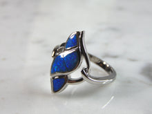 Load image into Gallery viewer, Womens Estate Sterling Silver Modernist Blue Opal Ring 5.2g E5241