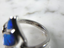 Load image into Gallery viewer, Womens Estate Sterling Silver Modernist Blue Opal Ring 5.2g E5241