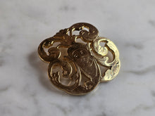 Load image into Gallery viewer, Womens Vintage Estate Sterling Silver Gold Tone Art Nouveau Brooch 7.2g E5265