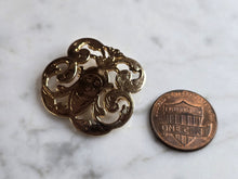 Load image into Gallery viewer, Womens Vintage Estate Sterling Silver Gold Tone Art Nouveau Brooch 7.2g E5265