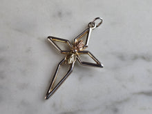 Load image into Gallery viewer, Vintage Sterling Silver &amp; 12K Gold Coleman Religious Cross Pendant 1.9g E5266