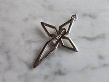 Load image into Gallery viewer, Vintage Sterling Silver &amp; 12K Gold Coleman Religious Cross Pendant 1.9g E5266