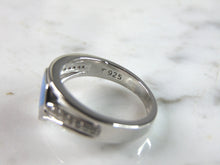 Load image into Gallery viewer, Womens Estate Sterling Silver Modernist Blue Opal Ring 4.3g E5277
