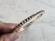 Load image into Gallery viewer, Womens Vintage Estate 14K Yellow Gold Sapphire Bangle Bracelet 11.5g E5308