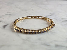 Load image into Gallery viewer, Womens Vintage Estate 14K Yellow Gold Sapphire Bangle Bracelet 11.5g E5308