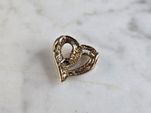 Load image into Gallery viewer, Womens Vintage Estate 10K Yellow Gold Heart Diamond Pendant 1.5g E5310