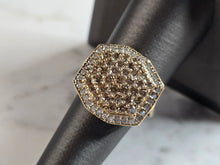 Load image into Gallery viewer, Womens Vintage Estate 10K Yellow Gold Diamond Cluster Ring 4.8g E5321