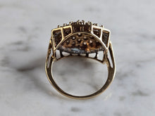 Load image into Gallery viewer, Womens Vintage Estate 10K Yellow Gold Diamond Cluster Ring 4.8g E5321