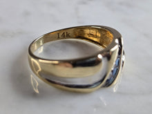 Load image into Gallery viewer, Mens Vintage Estate 14K Yellow &amp; White Gold Diamond Ring 6.9g E5345