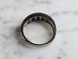 Mens Vintage Estate 14K White Gold Diamond Ring, 4.8g E5346