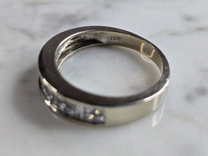 Mens Vintage Estate 14K White Gold Diamond Ring, 4.8g E5346