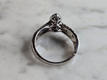 Load image into Gallery viewer, Womens Vintage Estate 14k White Gold Diamond Keepsake Ring 3.2g E5352