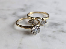 Load image into Gallery viewer, Womens Vintage Estate 14K Gold Diamond Ring Set 3.6g  #E5356
